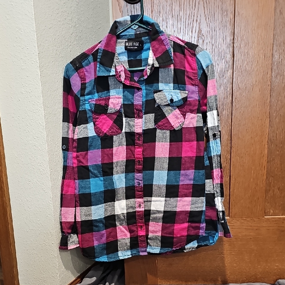 Plaid Button-Up Shirt